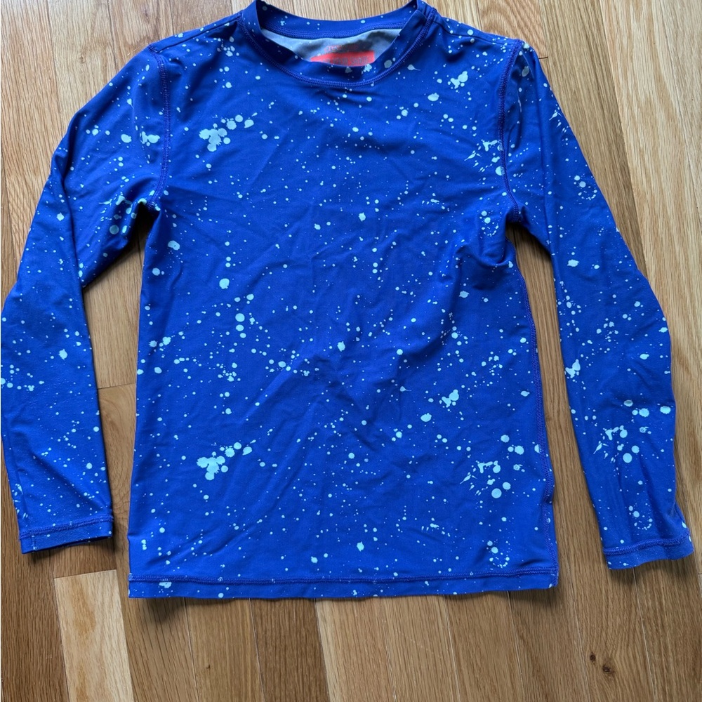 Blue Long Sleeve Rash Guard 50 UPF